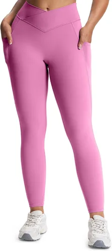 Miniatura 6 de Aoxjox Trinity - Pantalones de yoga de cintura alta con bolsillos para mujer, control de abdomen, cintura cruzada, leggings de entrenamiento suaves