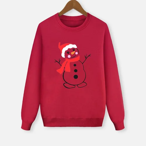 Miniatura 2 de Pijamas de Navidad, conjuntos familiares 2024 con estampado de ciervos de alce, blusa con cuello de romano, blusa gráfica, sudadera de manga larga