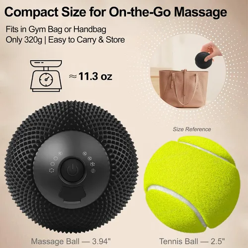 Miniatura 7 de Bola de masaje vibratoria con calor, 7 modos, memoria, liberación miofascial, bola de recuperación muscular de tejido profundo para masaje de puntos