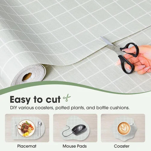 Miniatura 8 de Beautysaid Revestimiento de estante y cajón para gabinete Ktichen, papel antideslizante no adhesivo, impermeable, lavable, grueso para tocador