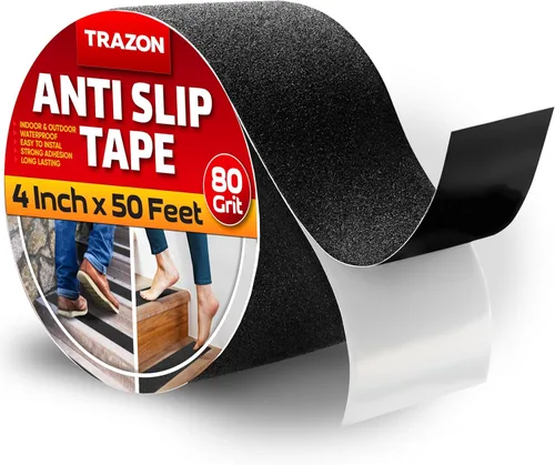 Miniatura 17 de Cinta de agarre - Cinta antideslizante resistente transparente para interiores y exteriores, 1 pulgada * 35 pies, rollo/adhesivos antideslizantes