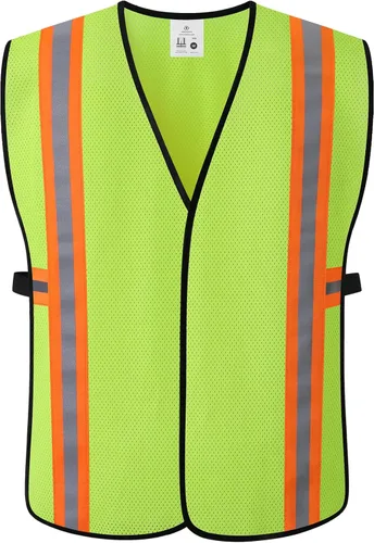 Miniatura 23 de Chaleco de seguridad reflectante para hombres y mujeres, chaleco de construcción que cumple con el estándar ANSI/ISEA Amarillo
