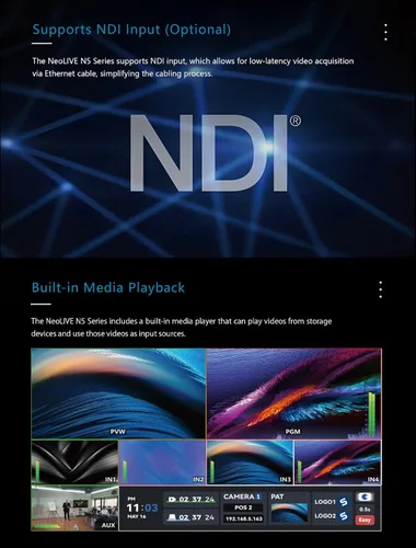 Miniatura 6 de SPROLINK NeoLIVE N5S 5 Canales de Entrada Conmutador de Transmisión de Video Diseño de Laptop con Pantalla de 10.1 pulgadas, con Entradas Duales 4K
