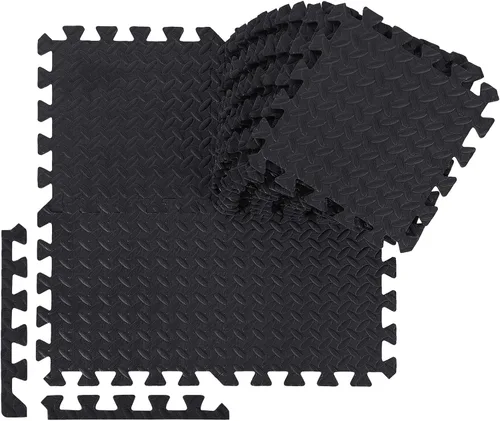 Miniatura 9 de Ecally 100 piezas 12 x 12 alfombrillas de espuma para gimnasio, cubiertas de piso para gimnasio en casa, 96 pies cuadrados, alfombras cuadradas