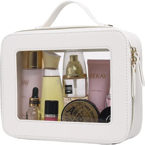 Miniatura 70 de Pinkmik Pequeña bolsa de maquillaje, mini estuche transparente para maquillaje y neceser con cremallera, organizador de bolsos para mujer
