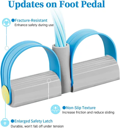 Miniatura 4 de Pedal Resistance Bands with Handles, Durable 6-Tubes Multifunction Pedal Resistance Band, Natural Rubber Foot Pedal Resistance Bands, Fitness
