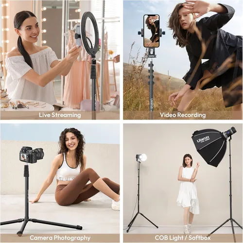 Miniatura 7 de ULANZI T270 Soporte de Luz - Soporte de Luz Ajustable de 270cm/8.8FT para Fotografía, Trípode de Iluminación de Estudio Portátil de Aluminio