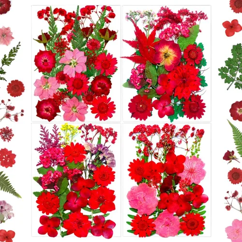 Miniatura 8 de MIKIYA 90 piezas de flores secas prensadas negras para moldes de resina, hojas florales secas a granel naturales reales para manualidades de arte
