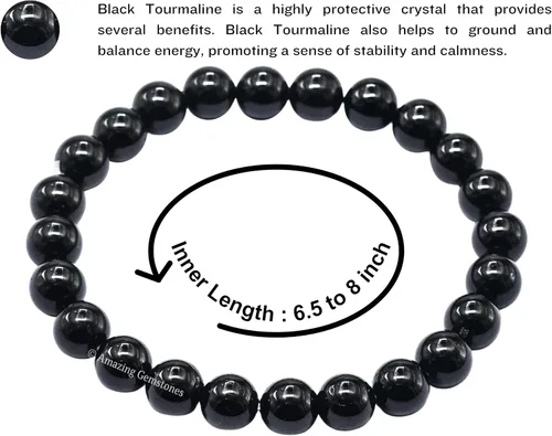 Miniatura 461 de Amazing Gemstone Pulsera de cristal para mujeres y hombres, pulsera de cristal curativo de protección, pulsera elástica con cuentas de piedras