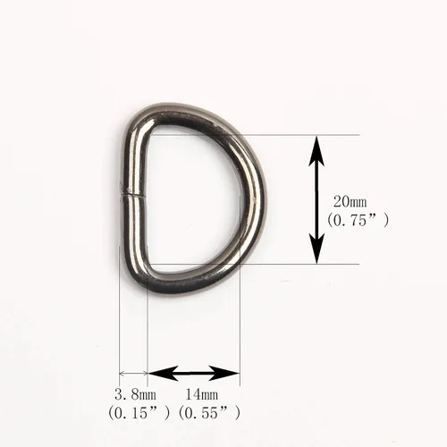 Miniatura 2 de JWBIZ Paquete de 50 anillos en D de metal resistentes extra gruesos de 0.150 in de grosor para coser llaveros, cinturones y correa de perro