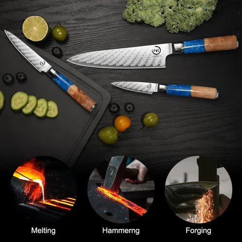 Miniatura 5 de Cuchillo de Chef de 8 Pulgadas, Cuchillo de Chef Damasco Japonés Acero VG10 con Núcleo de 66 Capas Alto Carbono Cuchillo de Chef Profesional Afilado