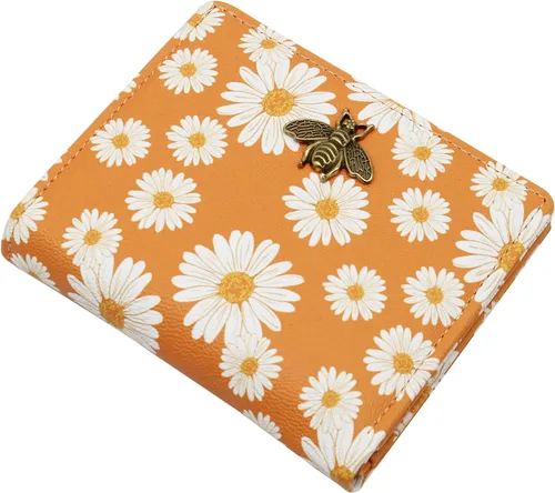 Miniatura 8 de Cartera pequeña para mujer con bloqueo RFID, cartera de bolsillo doble, cartera compacta y delgada para mujeres, carteras mini para mujeres, Negro