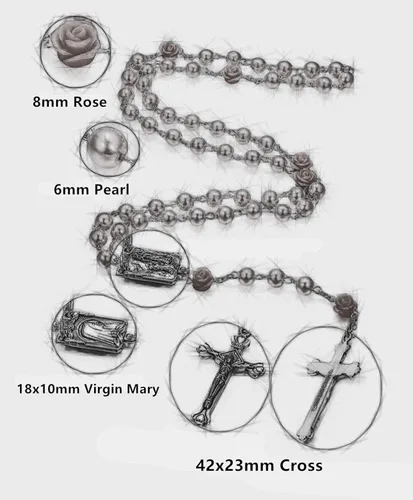 Miniatura 4 de SZQCZB Rosary Beads Catholic Necklace