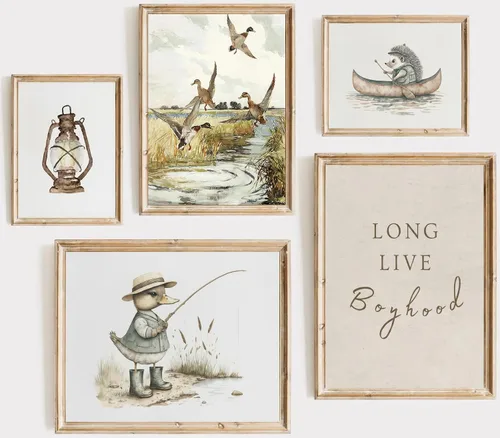 Miniatura 8 de ONEOLTN Arte de Pared en Lienzo Vintage de Conejito Piloto para Guardería Imágenes Temáticas de Aventura Habitación de Bebé Niño Póster de Avión