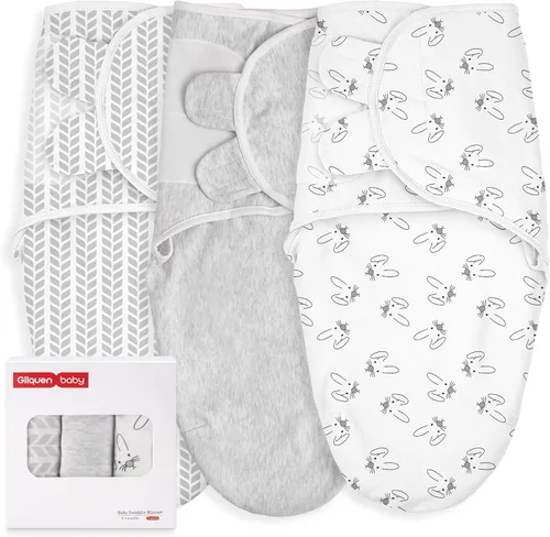 Miniatura 27 de GLLQUEN BABY Sacos de Dormir Envolventes Orgánicos para Recién Nacidos - Envolturas para Bebés de 0-3 Meses, Paquete de 3 Sacos Envolventes