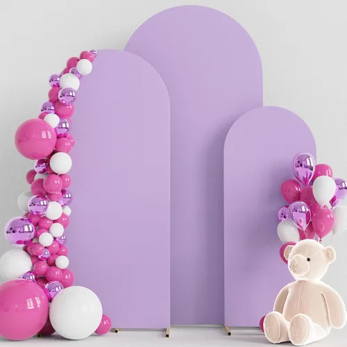 Miniatura 44 de Wokceer Juego de 3 fundas de arco de boda de elastano ajustadas para arco de boda para parte superior redonda, soporte de arco de Chiara para Beige