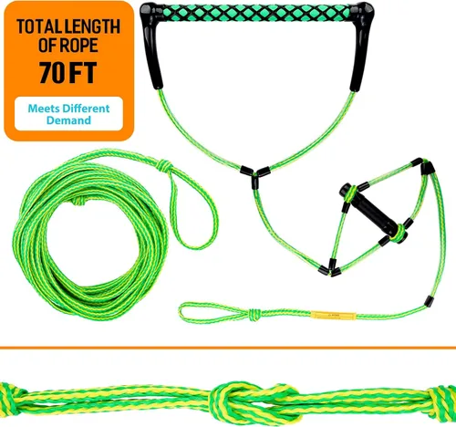 Miniatura 5 de Obcursco Cuerda Wakeboard, línea de deportes acuáticos con mango EVA. Ideal para esquí acuático, wakeboard, rodillera