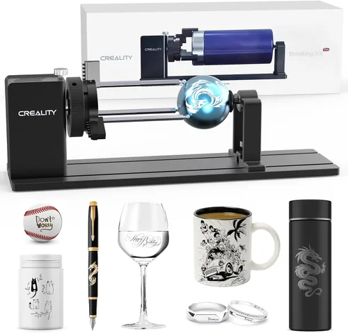 Miniatura 10 de Creality Kit de rodillos rotativos con elevadores para grabador láser Falcon A1, accesorios de grabado para grabar objetos cilíndricos, copa
