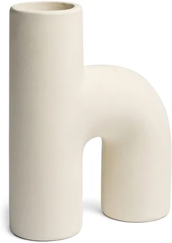 Lila - Jarrón decorativo decorativo abstracto, color blanco