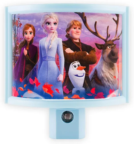 Disney Frozen Sombra Envolvente LED Luz Nocturna, Para Enchufar, del Atardecer al Amanecer, Decoración para Dormitorio de Niñas, Listada UL, Ideal
