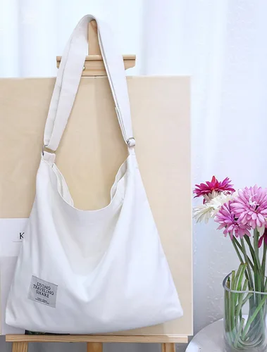 Miniatura 170 de Covelin - Bolsa de hombro informal de lona para mujer, estilo bohemio y retro, bolsa de mano, bolso cruzado, tamaño grande