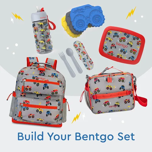 Miniatura 5 de Bentgo Buddies - Paquetes de hielo reutilizables delgados para cajas de almuerzo, bolsas de almuerzo y enfriadores - 4 paquetes multicolores (camión)