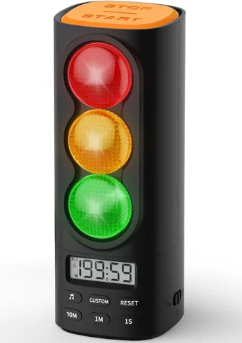 Temporizador visual de semáforo y herramienta de TDAH para niños y adultos, pantalla de ajuste de volumen, con 4 tonos de llamada para aula,