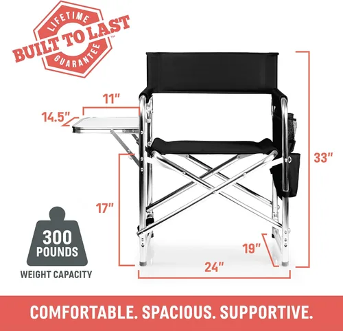 Miniatura 2 de Silla portátil plegable de deportes Picnic Time, talla única , Rojo