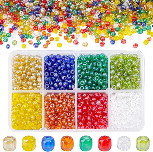 Miniatura 12 de PH PandaHall 1800 piezas Cuentas de semillas de fantasía nubladas de 6 colores 3mm Cuentas de vidrio cremoso Cuentas redondas para la cintura