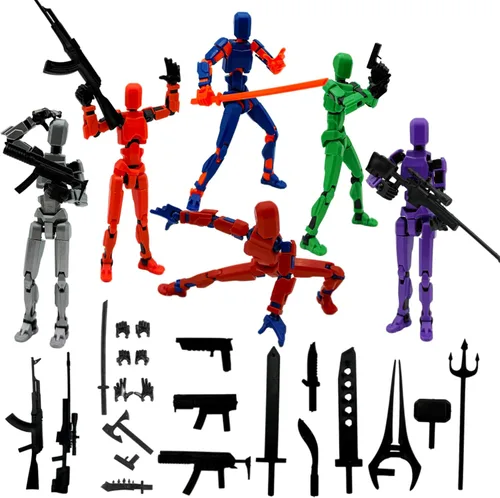 Miniatura 9 de Juego de 4 figuras de acción Dummy13 (ensamblaje completado), figura de acción impresa en 3D, regalo de juguete para niños, muñeco 13, robot 13, 4