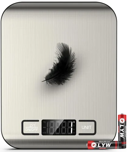 Mik-Nana Báscula de Alimentos, Báscula Digital de Cocina de 22 libras que Pesa en Gramos y Onzas para Hornear, Cocinar, Café, Paquete, Envío, 6