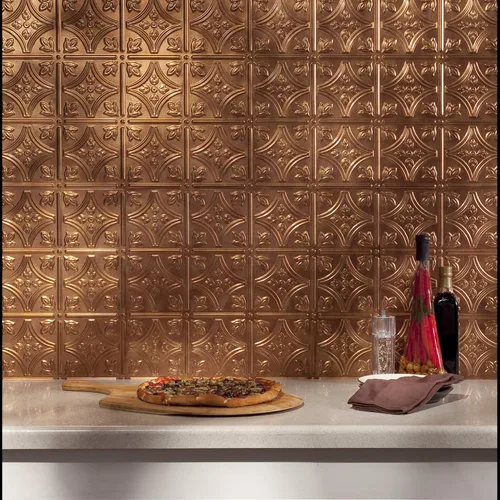 Miniatura 2 de FASÄDE Kit de protector contra salpicaduras decorativo de vinilo estilo tradicional/patrón 1 de 15 pies cuadrados en bronce antiguo
