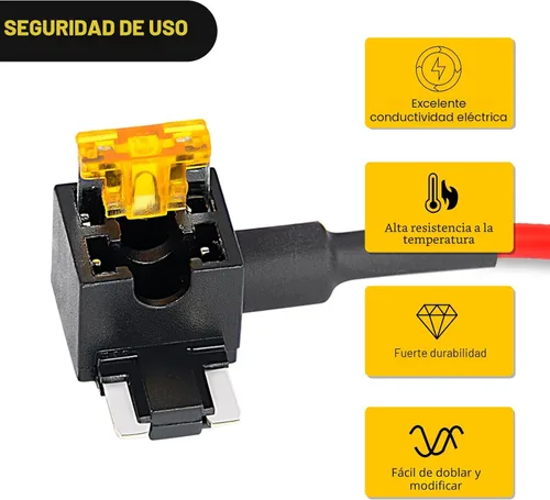 Miniatura 4 de Nilight - 50038R - Juego de 10 adaptadores de fusible de circuito adicional de 12 V para automóvil con 5 amperios de perfil bajo mini fusibles de 10