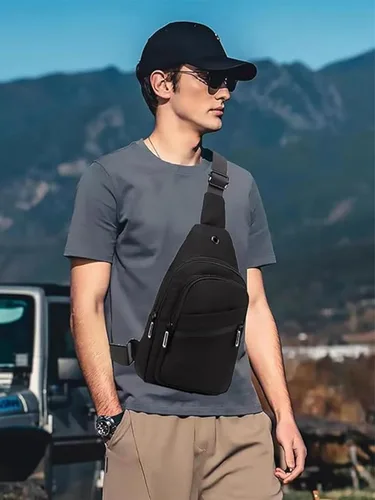 Miniatura 2 de EVANCARY - Mochila pequeña tipo bandolera para mujeres y hombres, mochila de pecho tipo bandolera para viajes, senderismo y actividades al aire