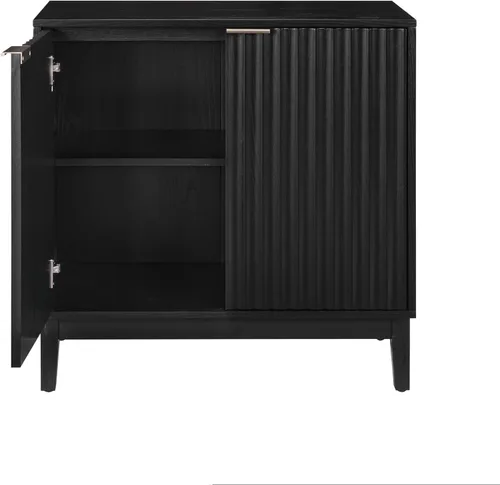 Miniatura 6 de Armario estriado con almacenamiento, aparador de 2 puertas, armario moderno con estante ajustable para cocina o sala de estar