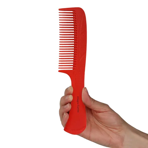 Miniatura 15 de Allegro Combs #1004 - Peine desenredante de dientes anchos irrompible, acabado brillante galvanizado degradado, peine de mango para cabello natural
