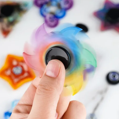 Miniatura 5 de NiArt Juego de Spinner de Dedo Manual DIY Kit de Molde de Resina de Epoxy de Silicona 9 Moldes con 10 Rodamientos, Juego de Juguete de Mano