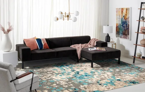 Miniatura 6 de SAFAVIEH colección Monaco MNC225E - Alfombra boho chic con diseño abstracto de acuarela, no suelta pelusa, para sala, habitación, comedor, oficina
