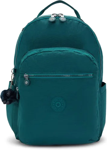 Miniatura 70 de Kipling Seoul - Mochila grande metálica para portátil de 15 pulgadas, Agua (Aqua Flowers)