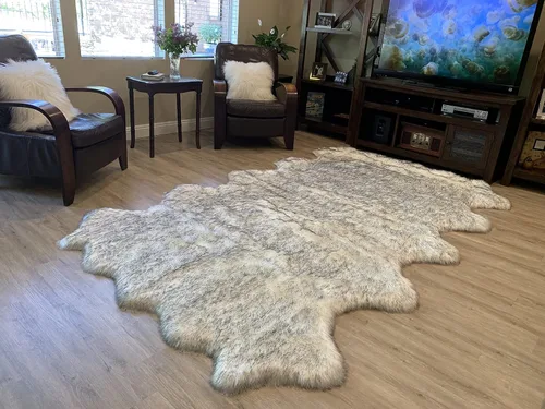 Miniatura 22 de LAMBZY Alfombra de pelo de oveja sintética, hipoalergénica, súper suave, sedosa para sala de estar, habitación de los niños, sofá