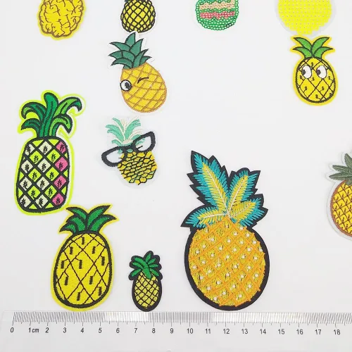 Miniatura 4 de Parche bordado de piña para coser/planchar en el parche para ropa, vestido de planta, sombrero, jeans, flores de costura, apliques, accesorio