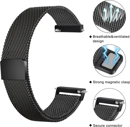 Miniatura 2 de Amzpas Bandas de metal compatibles con Samsung Galaxy Watch 7 Band 1.575 in 1.732 in, Galaxy Watch FE 1.575 pulgadas, 0.787 pulgadas, correa