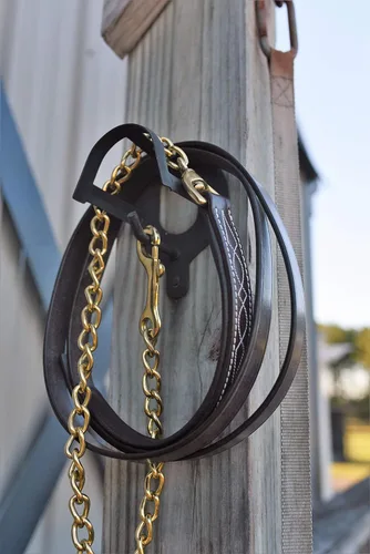 Miniatura 4 de Huntley Equestrian Correa de cuero con cadena (costura elegante, acolchada)