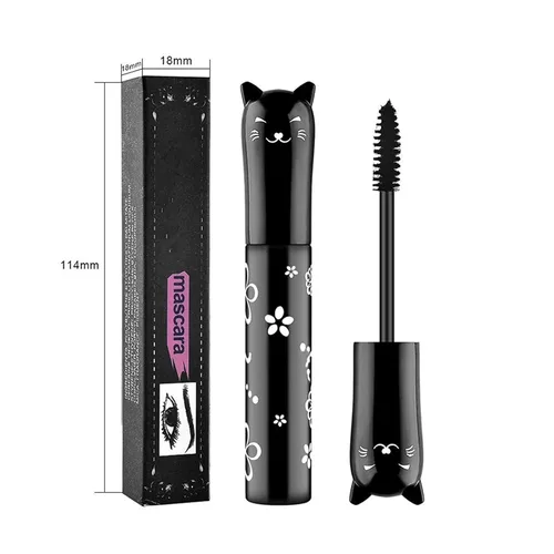 Miniatura 6 de 6 Colores Máscara de ojos de gato, maquillaje para ojos, máscara impermeable, secado rápido, pestañas rizadas, alargamiento de pestañas, blanco 2