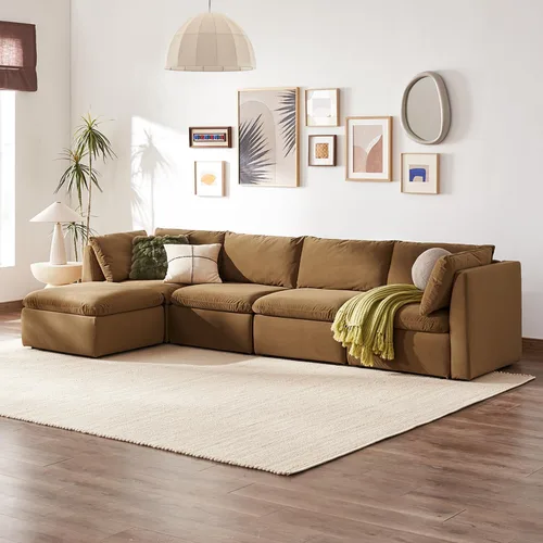 Miniatura 52 de mopio Sofá Seccional Modular de Gran Tamaño con Fundas Completamente Extraíbles y Almacenamiento, Convertible en Forma de U, en Forma de L