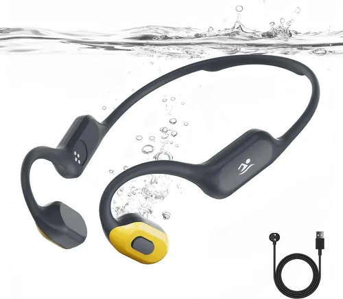 Miniatura 8 de Auriculares de natación, IPX8 impermeables de conducción ósea con MP3 incorporado, auriculares abiertos, auriculares de natación submarinos