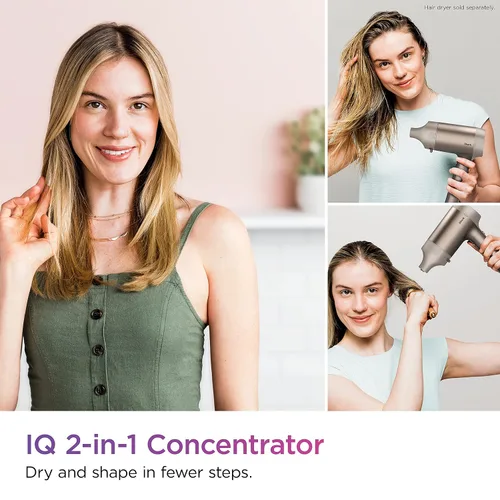 Miniatura 4 de Shark XSKHD121CA IQ Concentrador 2 en 1, Boquilla de Accesorio con Ajuste Automático Preestablecido para Secadores de Pelo HyperAIR, Herramienta