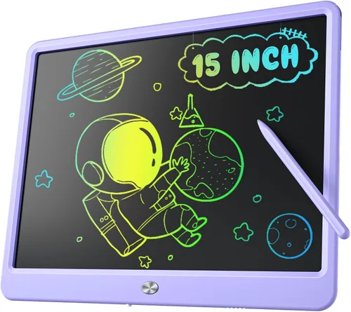 Tableta de Escritura LCD para Niños, Kidopire Tablero de Garabatos de Pantalla Grande de 15 Pulgadas, Tablet de Dibujo y Escritura Colorida para