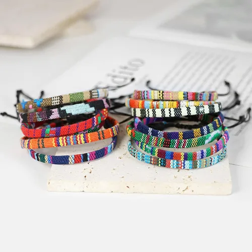 Miniatura 2 de Pulsera de playa de eslabones para hombres y mujeres, pulseras para hombres, pulseras bohemias hechas a mano, pulseras envolventes de joyería
