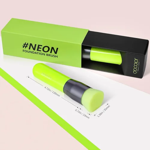 Miniatura 5 de docolor - Brocha de base Kabuki, base de maquillaje sintética profesional para mezclar crema líquida o polvo, cosméticos, cobertura completa, Verde